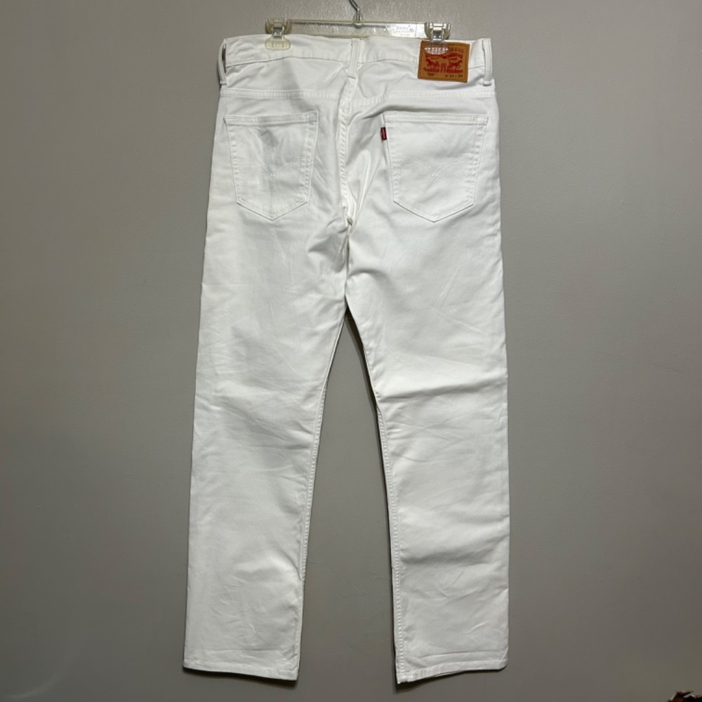 Levi's 569 Men's Jeans 34X33 White Cream Tan Loose Straight Retro Casual Stretch - Picture 2 of 8